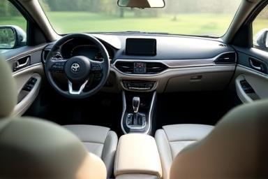 Clean and vacuumed car interior showing dashboard and seats.
